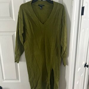 Forever 21 Olive V-Neck Knit Dress